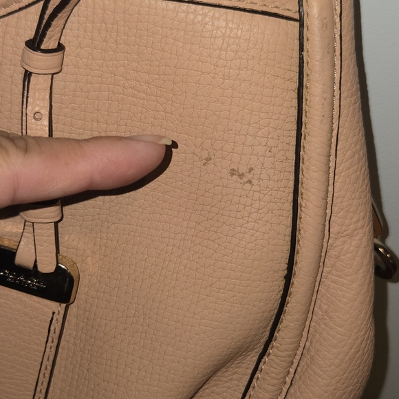 COACH Madison Caroline Peach/Nude Satchel Textured Leather Handbag Rare Retired - Picture 13 of 14